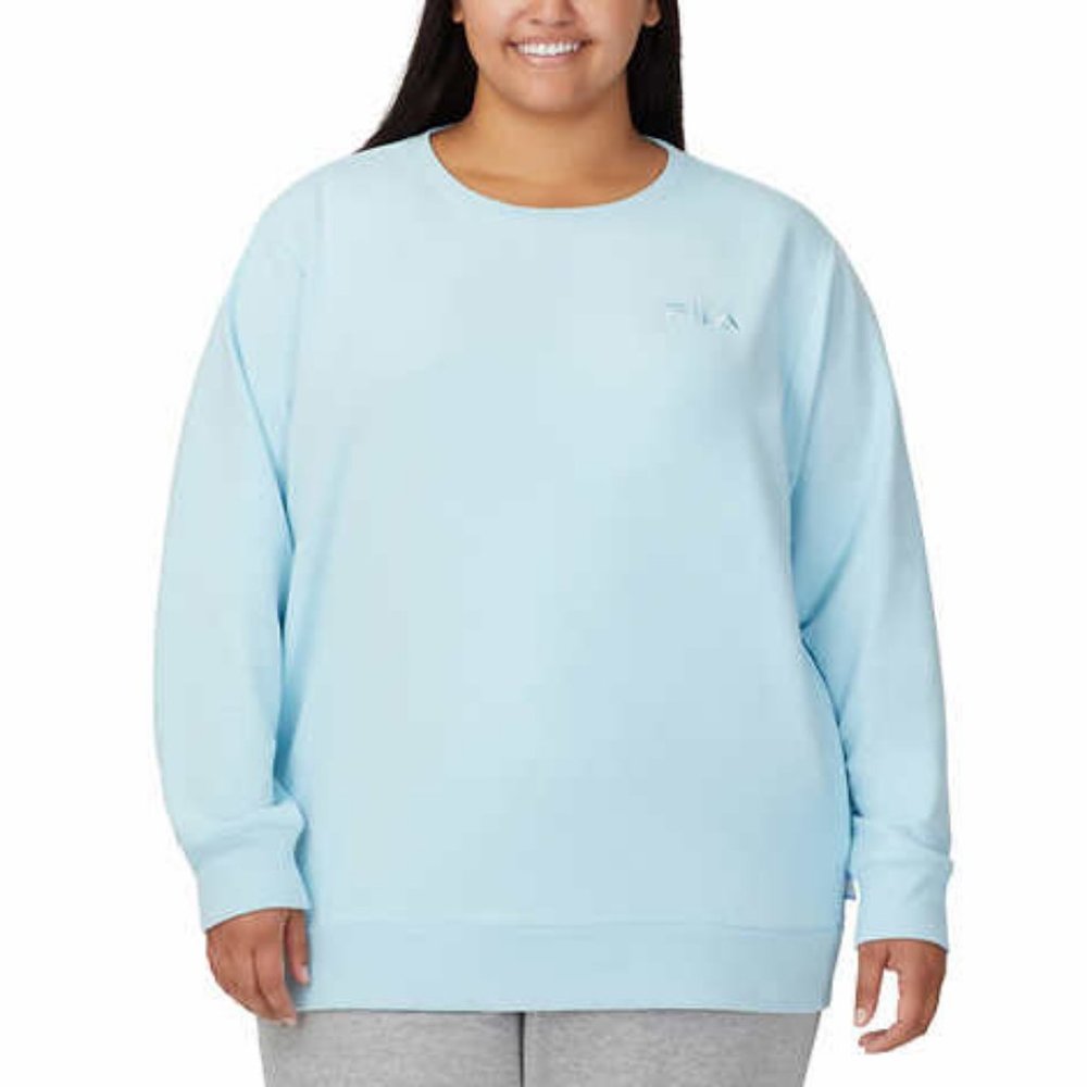 Fila Long Sleeve Crew Neck Sweatshirt with Pockets Blue 2X NWT
